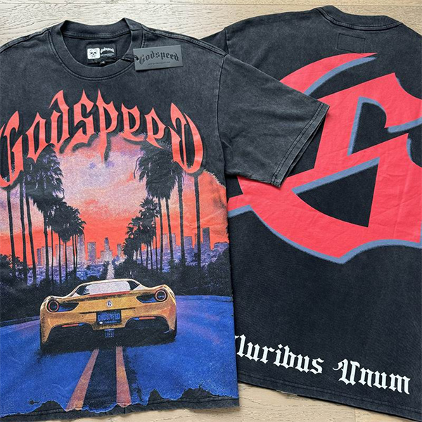 Godspeed neck T-shirt-M-0104