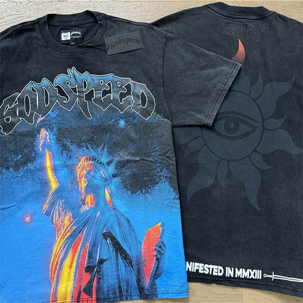 Godspeed neck T-shirt-M-0108