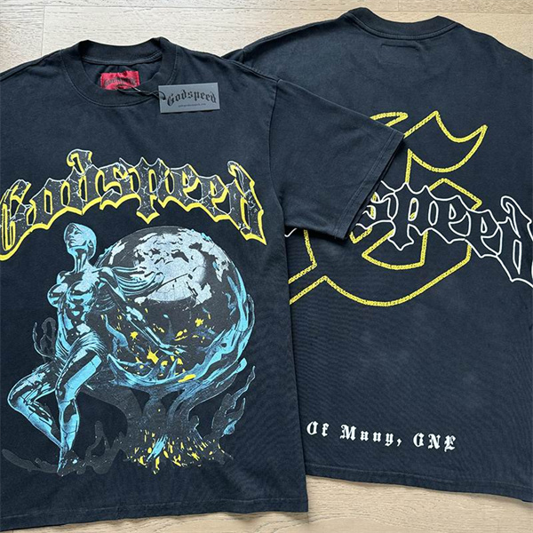 Godspeed neck T-shirt-M-0049